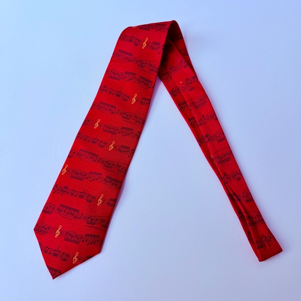 Men’s Creative American Design Alynn Sheet Music Silk Necktie​